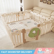 Babydairy Foldable Baby Playpen - 2-in-1 Indoor Safety Fence & Crawling Mat for Living Room, Anti-Fa