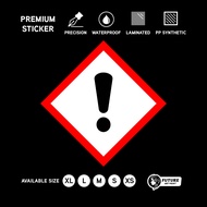 GHS Exclamation Mark Sticker Safety Label | Chemical Hazard Warning Sign | Workplace Compliance PPE 