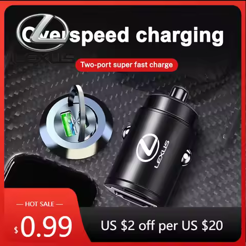 Interior Stickers 200W USB Car Charger Fast Charging Mini Pull Ring Car Phone Charger For Lexus RX33