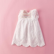 Pure Cotton Skirt Girls Vest Dress 2 Baby 4 Thin Style White Princess Dress Baby 1 Year Old 3 Pure C
