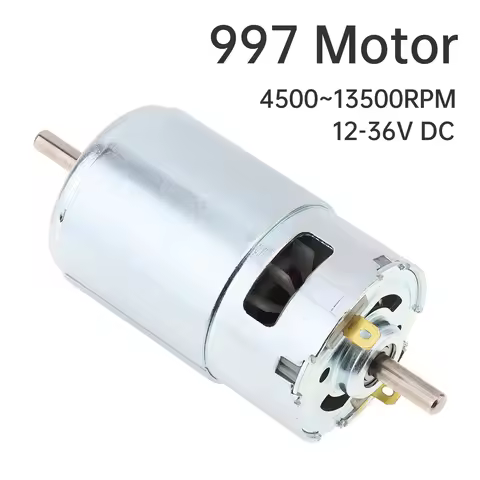 997 DC Motor 12V - 36V Double Output Shaft Large Torque Micro Motor for Electric Tools / Processing 