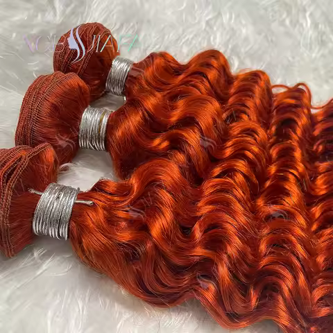 Ginger Orange Bundles 100% Human Hair Deep Wave Human Hair Bundles Orange Brazilian Virgin Remy Hair