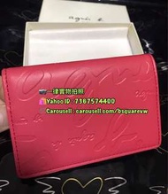 🈹清貨價🈹 全新 AGNES B Monogram 真皮  證件套 卡包 卡套 CARD HOLDER (保証正貨) 紅色
