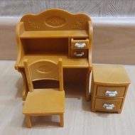 Study Desk with Drawer Set Sylvanian Families Doll House Accessories