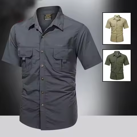 Summer Hiking Hunting T-shirts Short Sleeve Combat Tactical Shirt Quick-Dry Camping Fishing Shirts M
