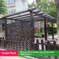 Anti-corrosion Outdoor garden climbing rattan carbonized wood promenade garden solid wood gazebo sim