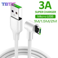 1.5/1//2M 3A Fast Charging Micro USB Cable For Samsung S7 S7Edge OPPO VIVO Xiaomi Redmi Note 5 Pro Huawei HTC Android Mobile Phone data cord elbow
