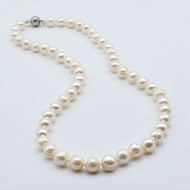 Classic Ladies Necklace Round Natural White Freshwater Pearl Simple Necklace Diameter 8-9mm Short Ne