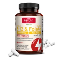 DAITEA Methyl B-12 และอาหารเสริมเมทิลโฟเลตสำหรับการสนับสนุนระบบหัวใจและหลอดเลือด พลังงานเซลล์ และระบ