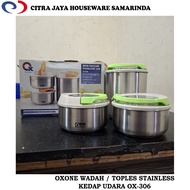 Jar Airtight Stainless Steel Container/ Contents 3 PCS OXONE OX-306 (PER 1 SET CONTAINS 3 PCS)