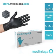 "mediniaga" Nitrile DIAMOND Grip Disposable Gloves [HEAVY DUTY]