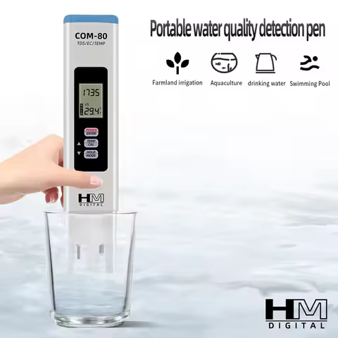 HM Digital 3 in 1 Water Quality Tester Portable TDS EC Temp Meter COM-80 Hydrotester Water Test Pen 