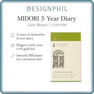 MIDORI 3 Year Diary "Gate" Journal | Elegant Cloth Cover, MD Paper, Compact Daily Writing (12395006)