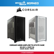 CORSAIR 4000D Airflow TG ATX Pc Case - Black / White