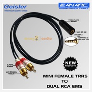 CN HEAD - audio cable 1x Mini Female TRRS 3.5 mm to 2x RCA EMS GEISLER - WANG
