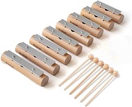 MUSICUBE Resonator Bells for Kids xylophone Glockenspiel 8 Notes Metal Hand Chime Orff Instrument for Kindergarten School and Family Musical Instrument Gift for Boys Girls (C5-C6)