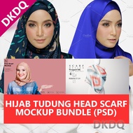 👾 Hijab Tudung Head Scarf Mockup Fashion Template ATHENA0300 Clothing PSD Design Photoshop Muslimah