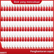 100 Pcs 4mm Fork AWG 22-16 Pre Insulated Terminal Cable Lug