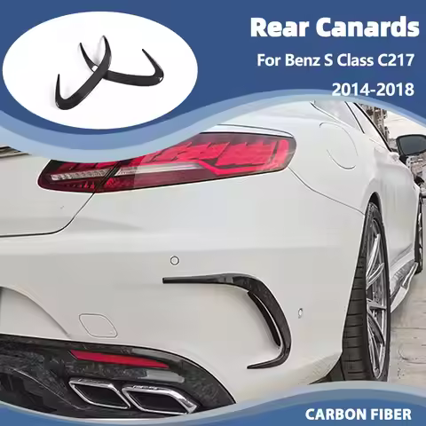 Carbon Car Rear Bumper Vent Scoop Fins Trim for Mercede Benz S Class C217 S63 S65 AMG Coupe 2D 14-18