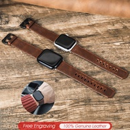 สายคาด Apple Watch หนังแท้สำหรับ Apple Watch 7 6 SE 5 4 3 2 1 38 40 41มม. สายหนังสำหรับ I Watch 45 44 42มม. สายหนังคุณภาพสูงสำหรับผู้ชาย