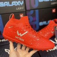 Wika Galaxy Light Soccer Shoes With High Neck Red Light Textile Fabric Slim Soft - 2EVSHOP