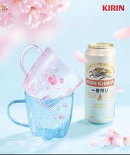 麒麟一番櫻花啤酒杯一對