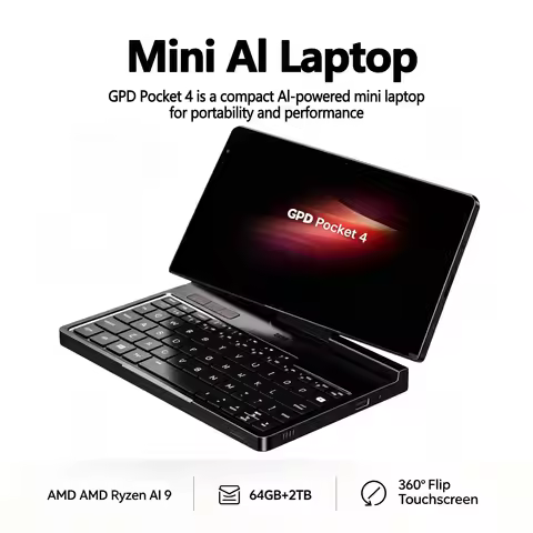 2025 New GPD Pocket 4 8 Inch Mini AI Laptop AMD AI 9 HX 370 Ryzen 7 8840U 2K 144Hz Touch Screen Port