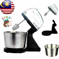 ✨🇲🇾✔🔥 Alat Mesin Pengacau Penguli Doh Roti Kek Biskut Portable Baking Hand Mixer With Detachable Stainless Steel Bowl