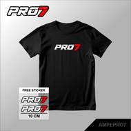 HITAM Pro7 Simple Tshirt Baju PRO 7 Lighting Distro Cotton Combed Latest Plain Black Back