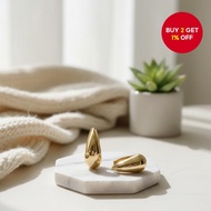 VMI Design UP9.ACC Korean Gold Earrings Wide Base Round for Women KT540  VMI Design UP9.ACC Anting-a