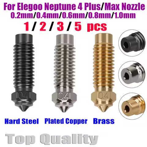 Nozzles For Elegoo Neptune 4 Plus Nozzle Elegoo Neptune 4 Max Nozzle 0.2 0.4 0.6 0.8 1.0mm Brass Cop