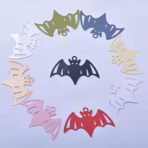 30pcs AB6841 27*41mm Halloween Charms Brass Rose Gold Silver Color bat Charms Pendants for Making Ne