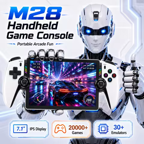 M28 256GB 20000 Games Handheld Game Console 7.1 '' IPS Screen Supports Large-scale Games 3D Dual Joy