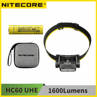 NITECORE HC60 UHE Rechargeable Headlamp 1600Lumens 6*Nitelab UHE Leds Bulit-In 4000Mah Battery Light