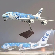 1/160 Scale Aircraft A380 Air Japan Ana Airlines Sea Turtle Model Plane Diecast Table Decorations Co