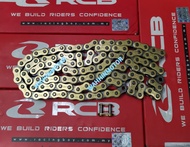 [ RCB ] HEAVY DUTY GOLD COLOUR CHAIN RANTAI SPROCKET 428 415 EX5 LC135 Y15ZR KRISS SS110 Y125 - 100%