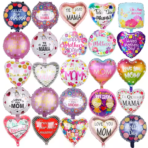 18 inch English Mother's Day aluminum film balloon Spanish Mother's Day love Balloon Mother's Birthd