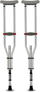 Crutches Folding Medical Underarm Crutches w/Shock Absorption Aluminum Push-Button Adjustable Height