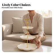 Light Luxury Design 3-Tier Fruit Plate Nordic Design 3 Level Food Stand Decorative for Living Room, 
