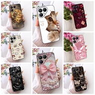 For Tecno Pova 7 Pro 5G LJ8 Casing For Techno Pova 7 Pro 5G Case Cover Silicone Cute Cat Luxury Flow