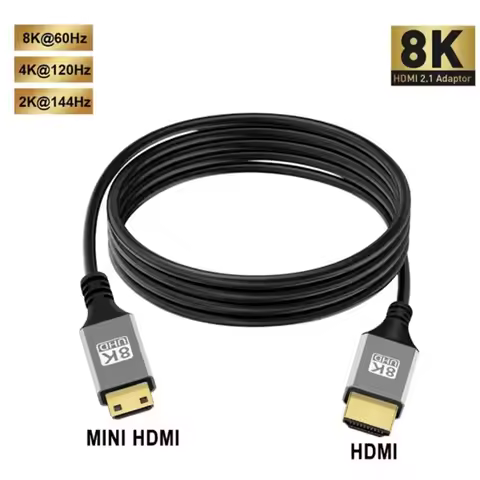 5m 3m 2m 1m 8K Mini HDMI-Compatible to HDMI Cable 8K 60Hz Mini HD 2.1 Cable for Video Card HDTV Tabl