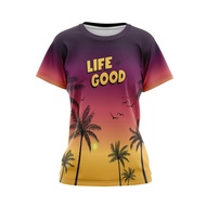 T-shirt Life Beach MotifWanita Good 02 Full Printing, Customizable