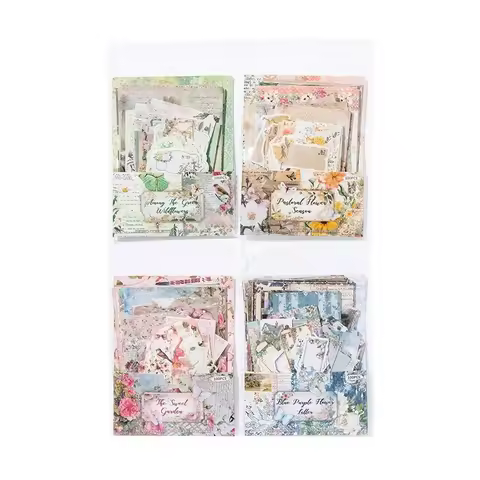 1pack/100pcs Vintage Materials & Sticker Set, Nostalgic Retro Elements DIY Handmade Album Scrapbooki