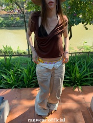 Ranwear Classic Series Sensation Thin V-Neck Soft Design Unique Transparent T-Shirt Womens Spring Su