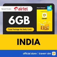 【India Sim Card】【✅ Hotspot】【Airtel】【6GB】【4G High Speed Data】4G Travel Sim Card