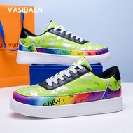 VASIBAEN【Official】รองเท้ากีฬาลำลองผู้ชายแฟชั่นสไตล์เกาหลีรองเท้าส้นหนาผู้หญิงรองเท้ากระดานไฟยืดหยุ่น