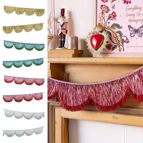 Multicolor Drizzle Garland PET Thickening Metallic Foil Fringe Encryption Background Ornament Glitte