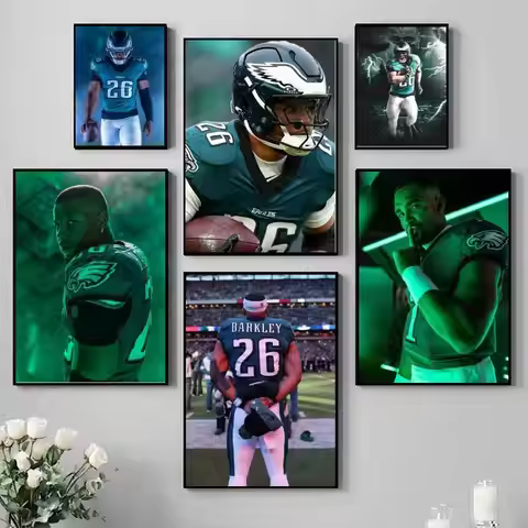 1PC Athlete S-saquon B-Barkley Poster Self-adhesive Art Waterproof Paper Sticker Coffee House Bar Ro