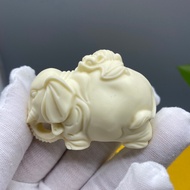 Ivory Fruit Elephant Baby Elephant Handle Toy Piece Carving Animal Auspicious Image Decoration Car D