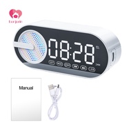 Banjarin  Bluetooth-compatible Speaker Alarm Clock Intelligent Alarm Clock Bluetooth Speaker Alarm Clock with Voice Control and Usb Charging Portable Digital Clock for Bedroom